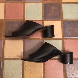 Zara black open toe mules size 8